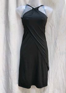I. Chic Black Halter Neck Midi Dress