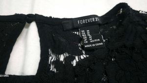 Forever21 Black Embroidered Lace Dress