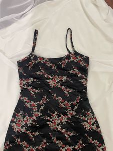 Black Floral Slip Dress
