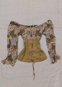 Boho Off-Shoulder Corset Top