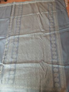 Elegant Grey Pure silk saree
