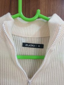 Chic Ribbed Striped Quarter-Zip Sweater