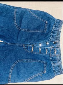 High-Waisted Wide Leg Denim Jeans