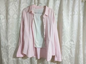 Pink Long Sleeve Button-Up Shirt