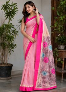 Elegant Floral Print Saree