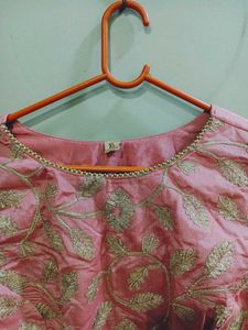 Elegant Peach Kurta Set with Dupatta