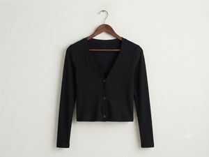 Classic Black Button-Up Cardigan