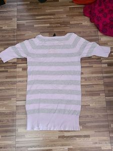 Striped Sweater Dress with Pockets