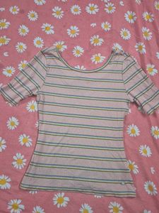 Striped Ribbed Top