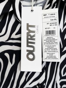 Zebra Print Button-Up Shirt