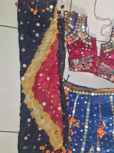 Vintage Indian Embroidered Lehenga Set