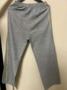 Grey Sweat Pants with Yellow Stripes