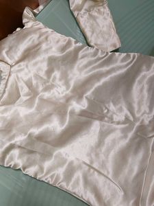 Elegant Cream Satin Gown