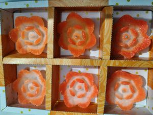 2 Set of 6 Rose Candles Each