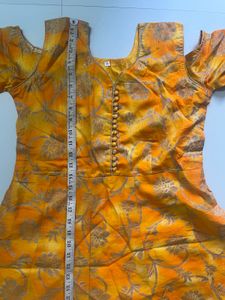 Elegant Yellow Brocade Blouse