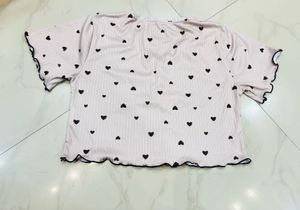 SAVANA Cute Heart Print Pajama Set