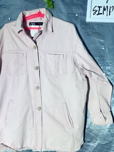 Zara  pink Denim shacket  Jacket