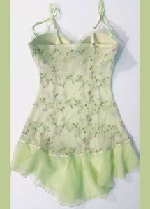 HILLARD&amp;HANSON Green Floral Babydoll Lingerie