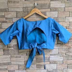 Vibrant Blue Silk Blend Blouse
