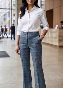 Women Grey Formal Trousers