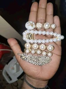 Pearl &amp; Rhinestone Hair Clip Set