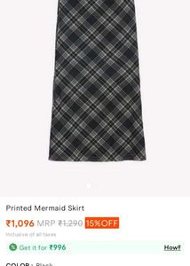 Savana checked mermaid skirt