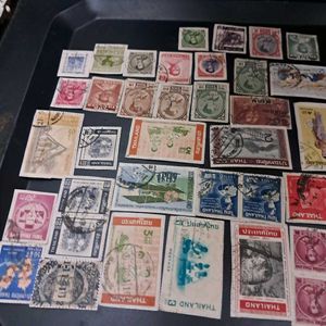 1940-60s Collection of 38 Thailand Stamps