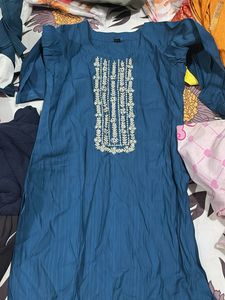 Elegant Teal Embroidered Kurta