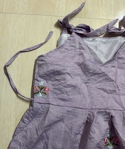 Embroidered Lavender Peplum Top