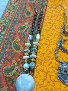 4.Boho Beaded Necklace with Eleph