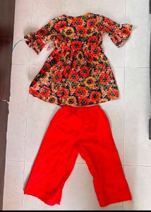 Girls Printed Kurta with Palazzo Set