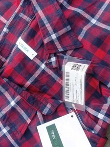 Red &amp; Blue Plaid Button-Up Shirt