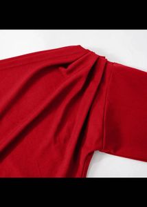 Chic Red One-Shoulder Ruched Dress