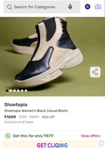 Stylish Black &amp; Beige Sneakers