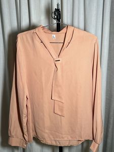 NEW Chic Peach Bow Blouse