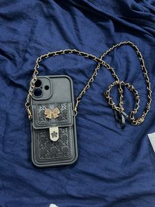 Black iPhone 16 plus Case with Chain Strap