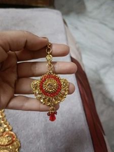 Exquisite Red &amp; Gold Jhumka Earrings
