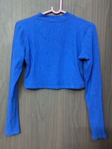 Blue branded fully stachable Crop Top