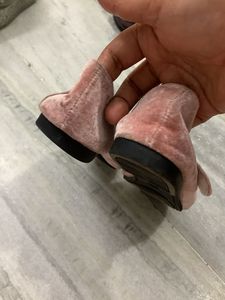 Sparkly Heart Velvet Ballerinas
