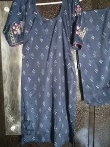 Elegant Navy Blue Kurta Set