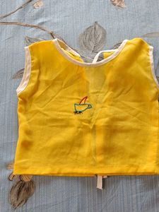 Yellow Cotton Top for 3-4 months Baby