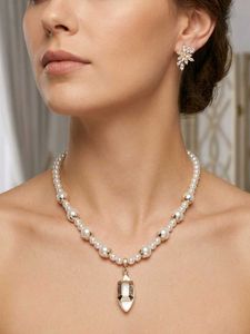 Elegant Pearl Necklace & Earring Set