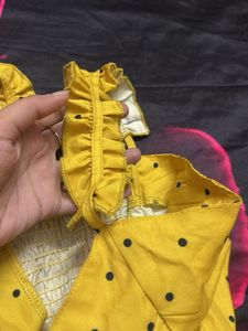 Yellow Polka Dot Mini Dress