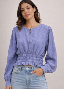 Textured Cropped Blouse