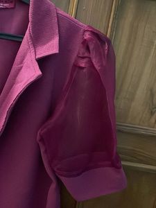 Chic Burgundy co ord set with Sheer Sleeves