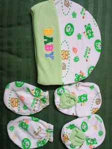 Adorable Baby Hat and Mittens Set