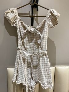 Gingham Tie-Front Romper