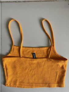 Ribbed Orange Spaghetti H&amp;M Crop Top