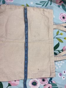 Canvas Tote Bag with Leaf Print