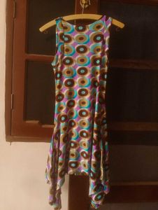 Retro Geometric Print Sleeveless Dress
